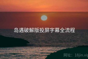 岛遇破解版投屏字幕全流程