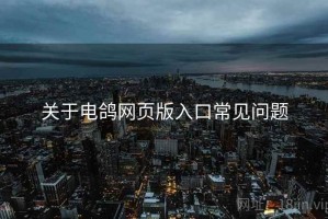 关于电鸽网页版入口常见问题