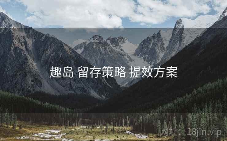 趣岛 留存策略 提效方案