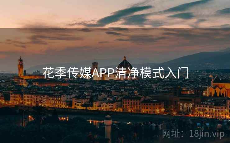 花季传媒APP清净模式入门